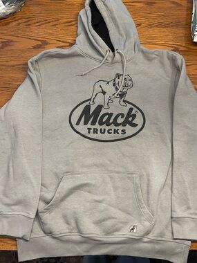 Gray Mack Truck Logo Hoodie